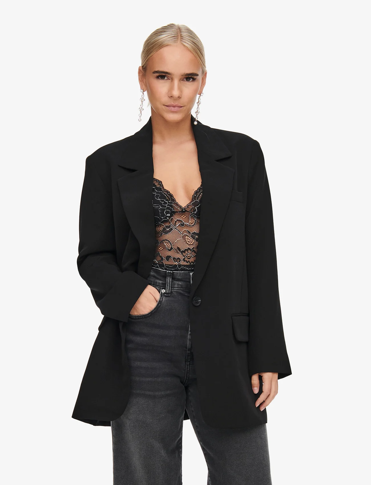 ONLY - ONLLANA-BERRY L/S OVS BLAZER TLR NOOS - single breasted blazers - black - 0