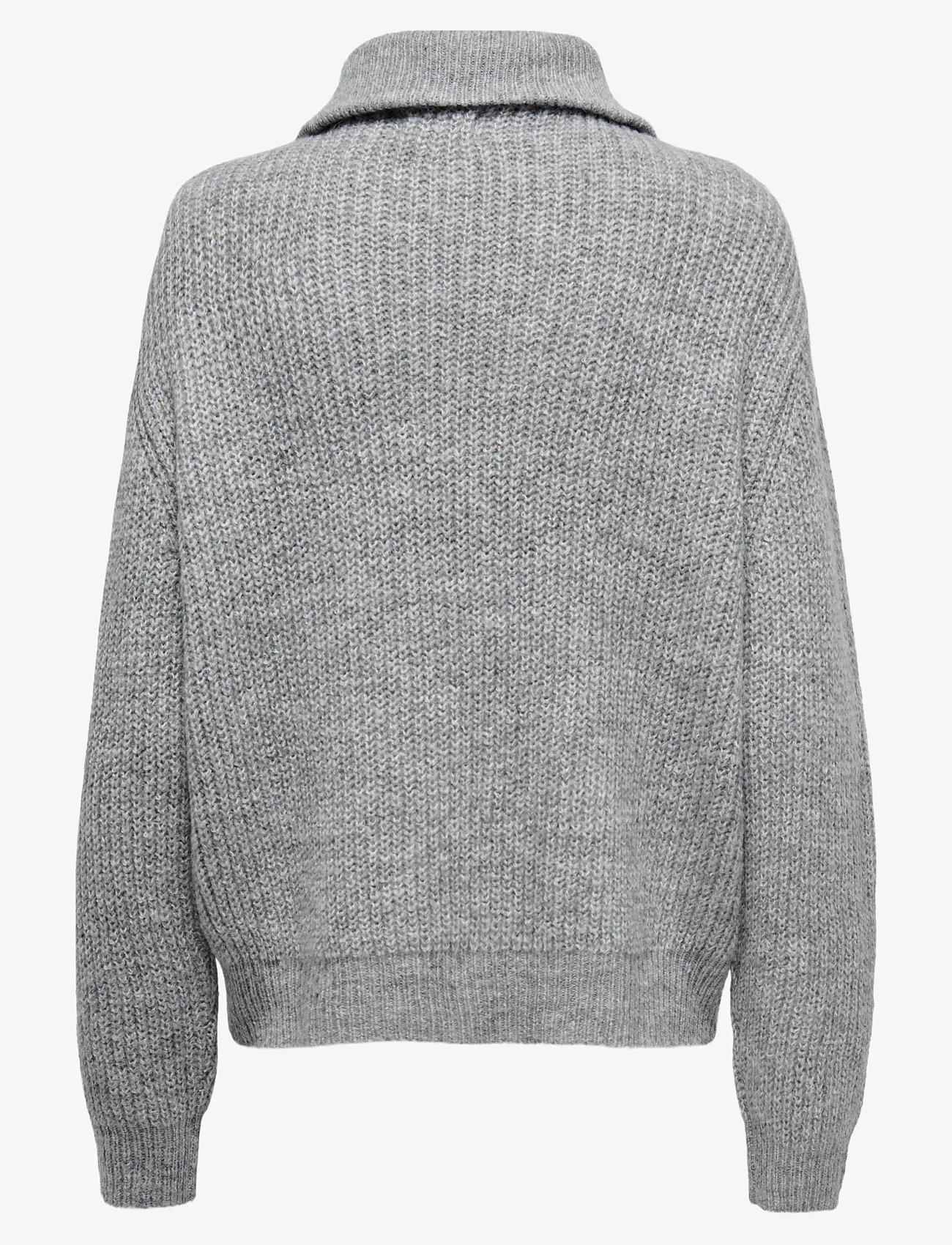ONLY - ONLBAKER L/S ZIP PULLOVER KNT NOOS - efterårstøj - medium grey melange - 1