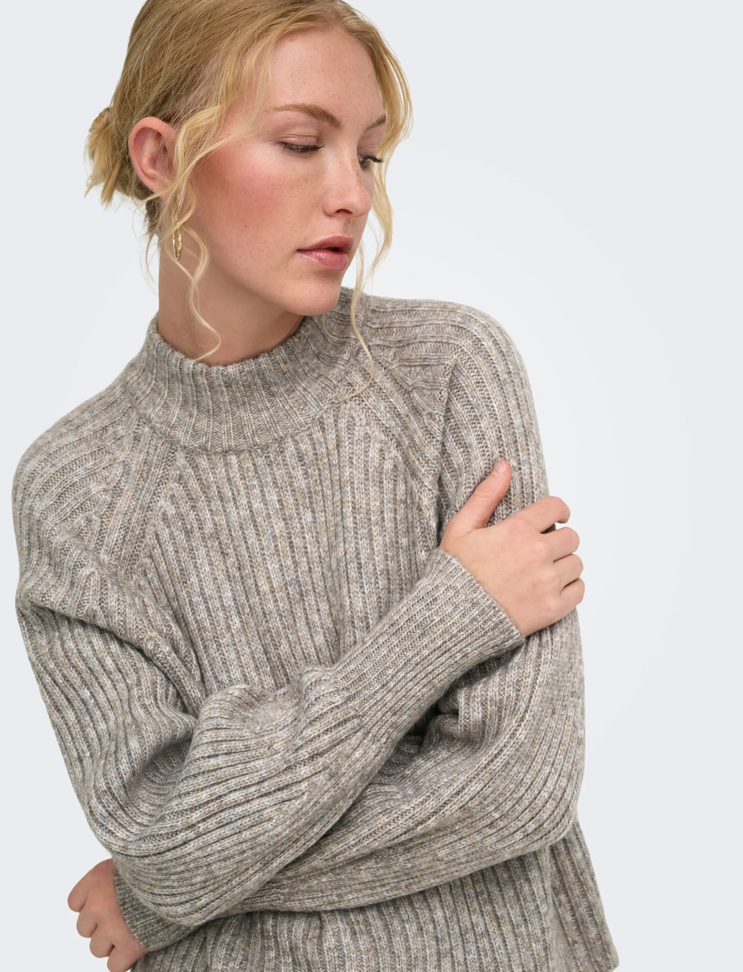 ONLY - ONLKALIBU L/S PULLOVER KNT NOOS - jumpers - silver mink - 5