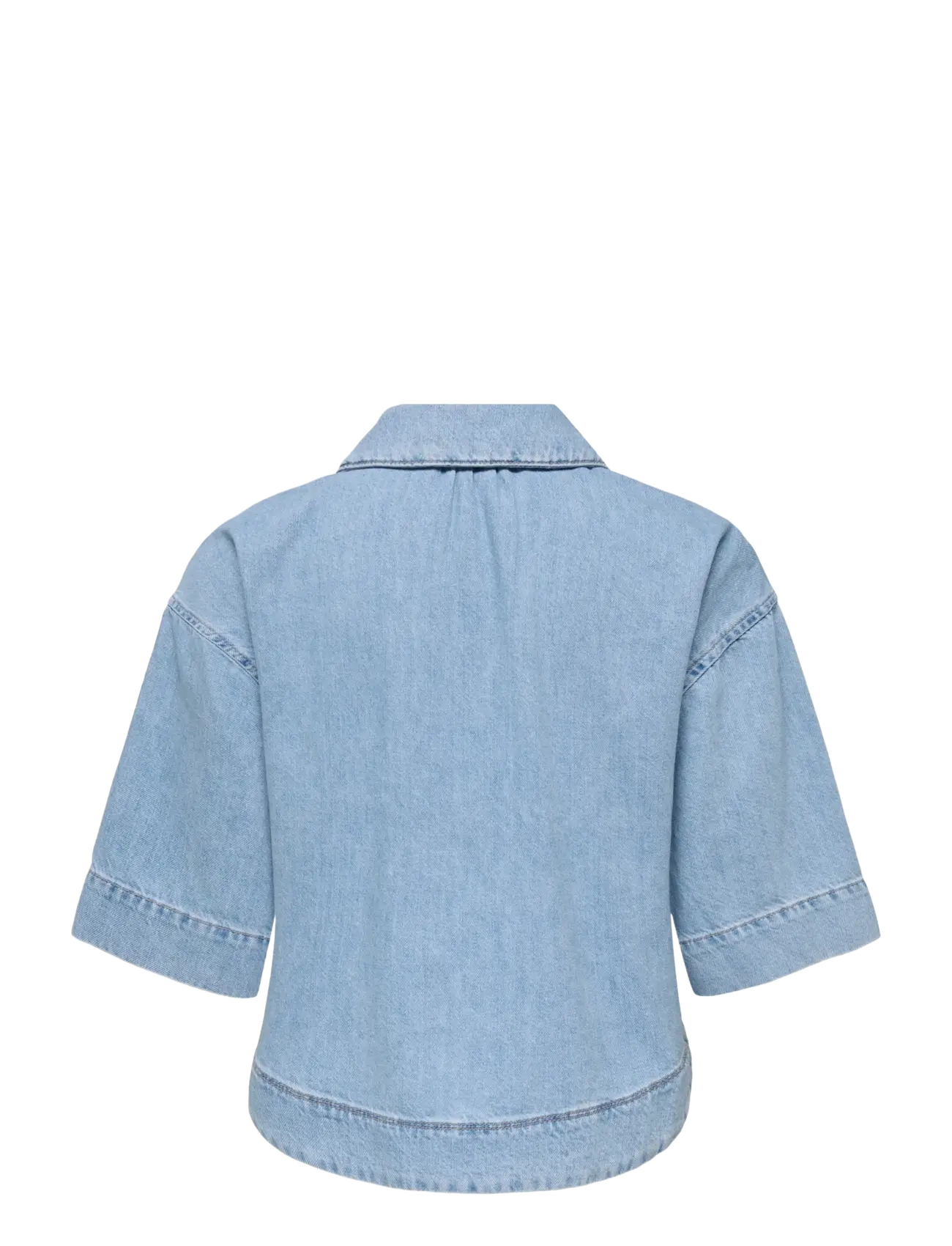 ONLY - ONLCLEO LIFE SS CROP DNM SHIRT PIM NOOS - denimskjorter - light blue denim - 2