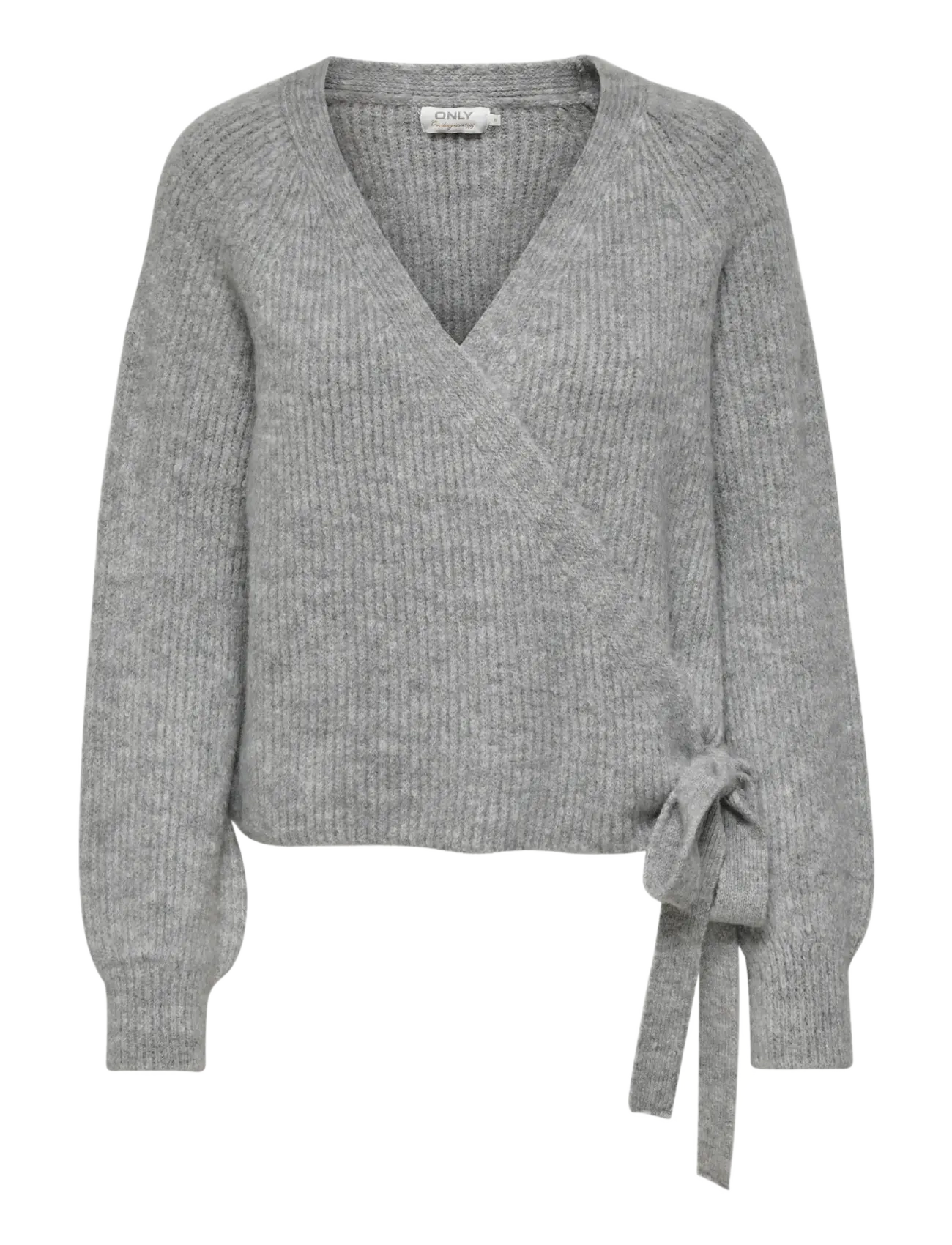 ONLY ONLMIA L/S WRAP CARDIGAN KNT NOOS - Tøj - LIGHT GREY MELANGE / grey