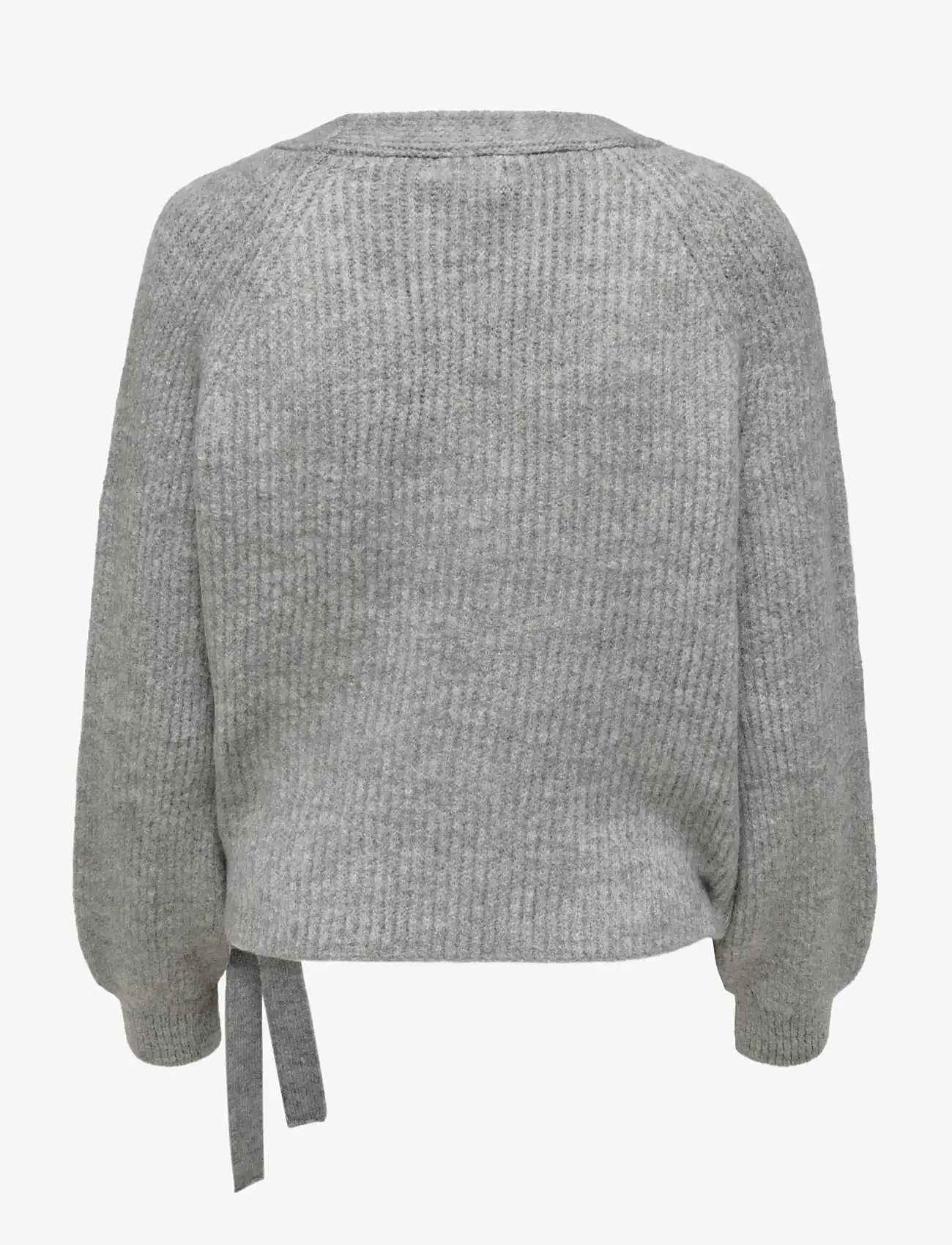 ONLY - ONLMIA L/S WRAP CARDIGAN KNT NOOS - cardigans - light grey melange - 2