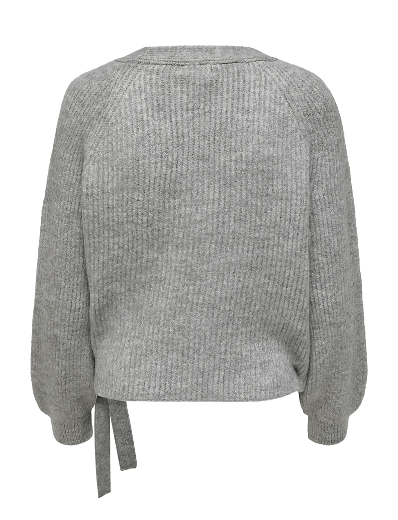 ONLY - ONLMIA L/S WRAP CARDIGAN KNT NOOS - cardigans - light grey melange - 2