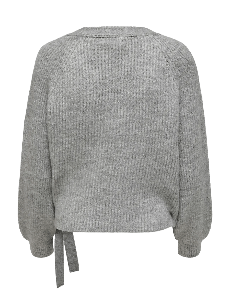 ONLY - ONLMIA L/S WRAP CARDIGAN KNT NOOS - cardigans - light grey melange - 2