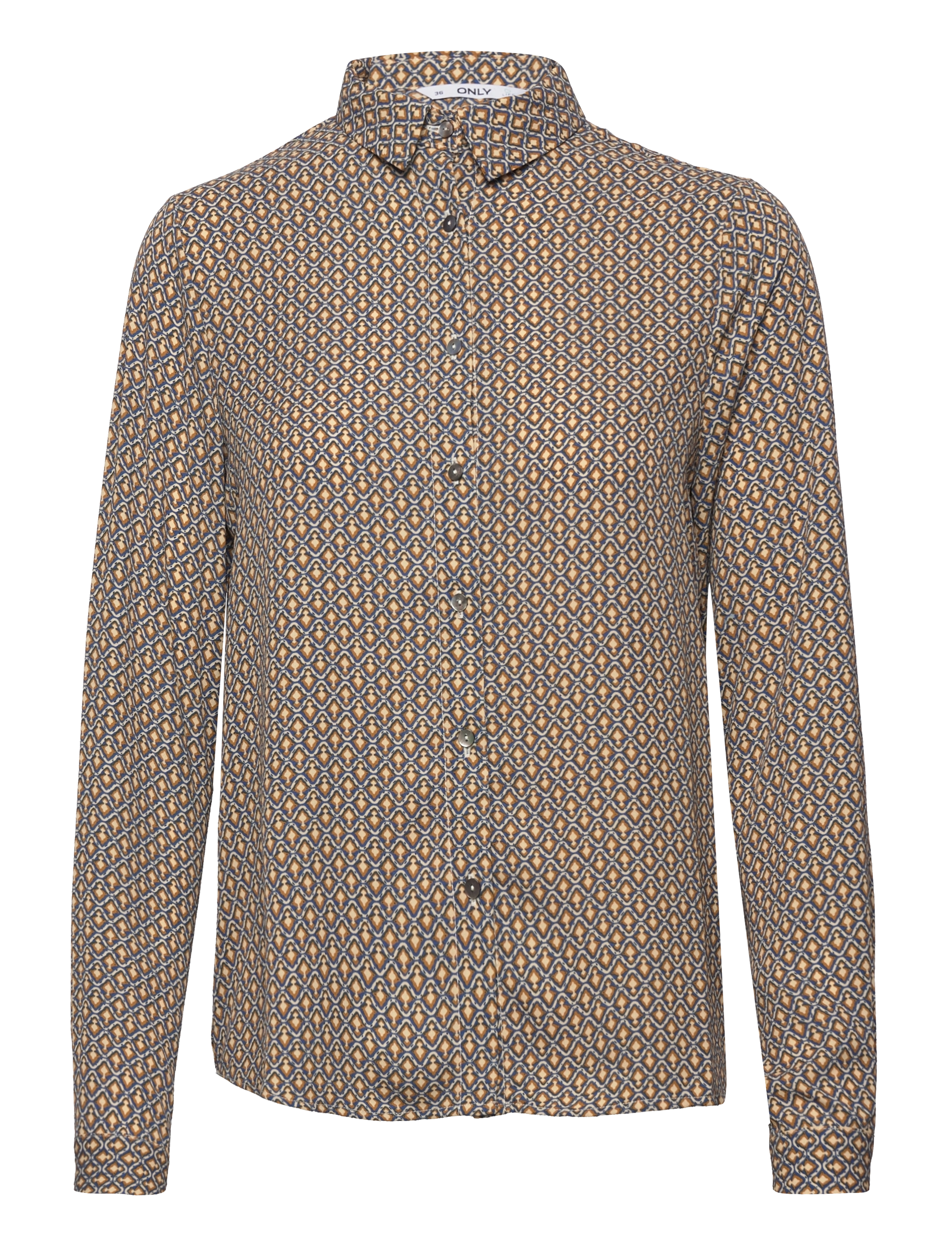 ONLY ONLALMA LIFE POLY  L/S SHIRT AOP PTM - Pluusid ja särgid - PALE KHAKI / brown