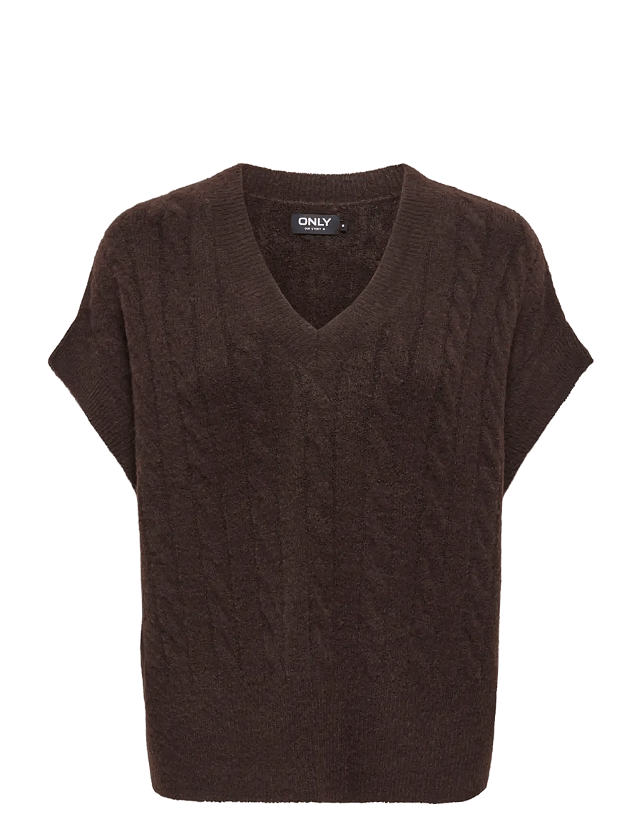 ONLY - ONLMELODY VEST KNT NOOS - coffee bean - 1