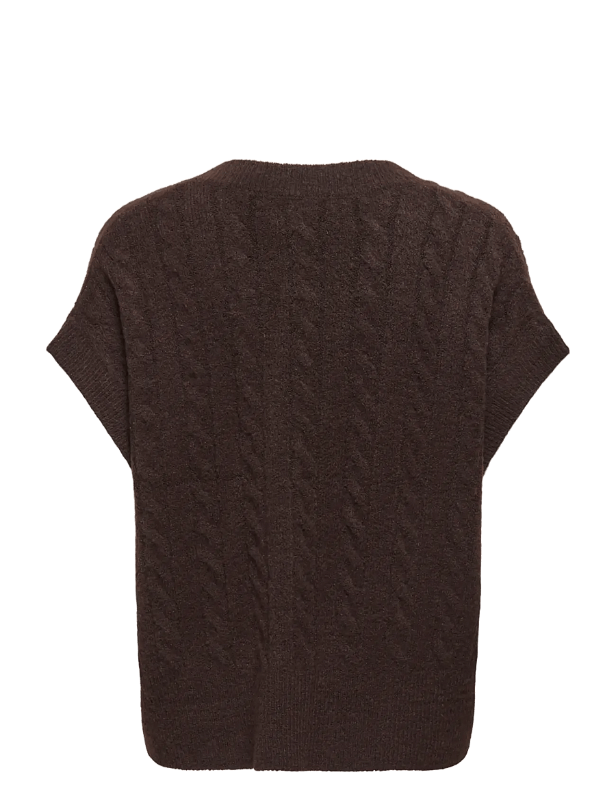 ONLY - ONLMELODY VEST KNT NOOS - coffee bean - 2
