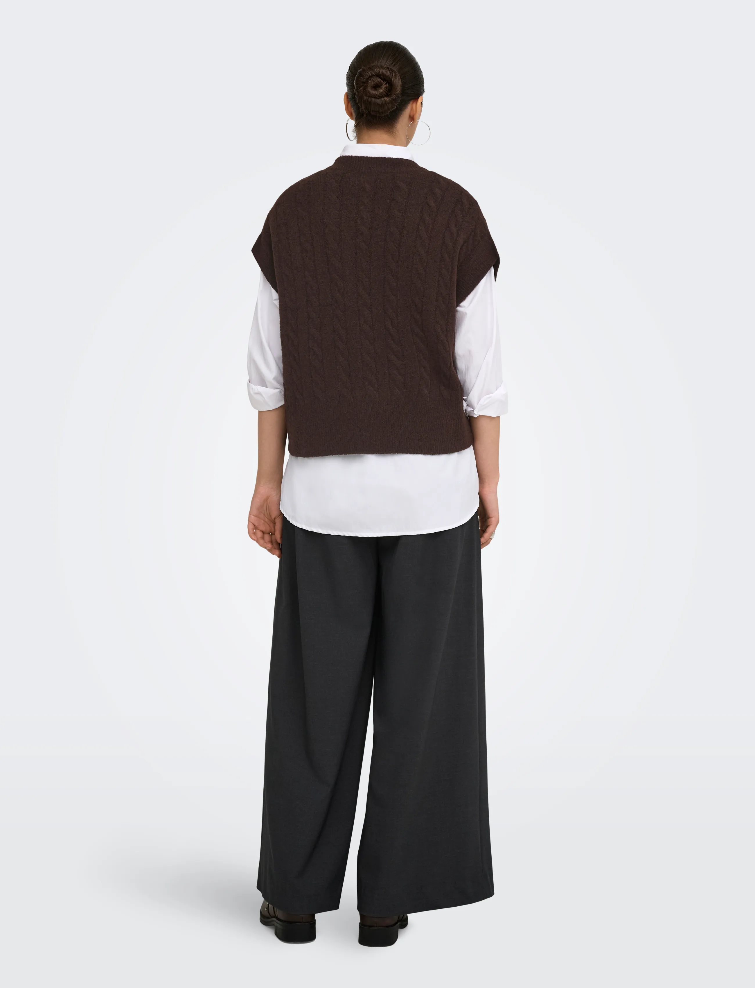 ONLY - ONLMELODY VEST KNT NOOS - coffee bean - 3