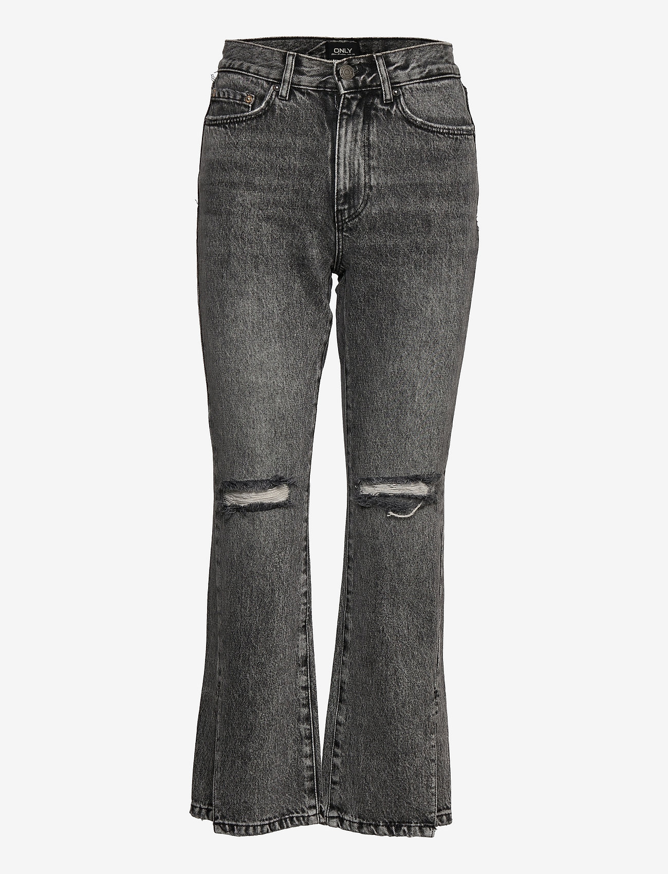 ONLY - ONLFINE LIFE HW FLARED ANK SLIT DNM DOT - black denim - 0