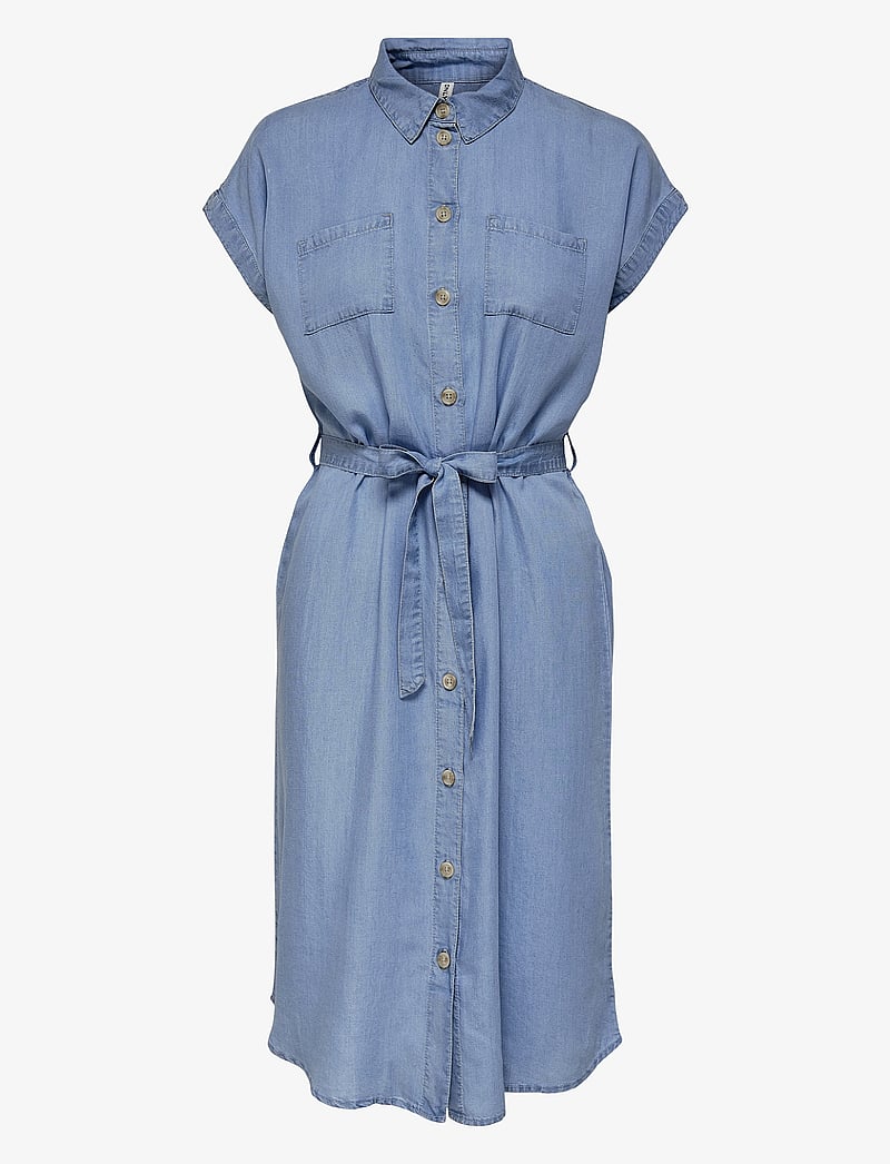 ONLY - ONLPEMA HANNOVER SS DNM SH DRESS QYTNOOS - särkkleidid - medium blue denim - 1