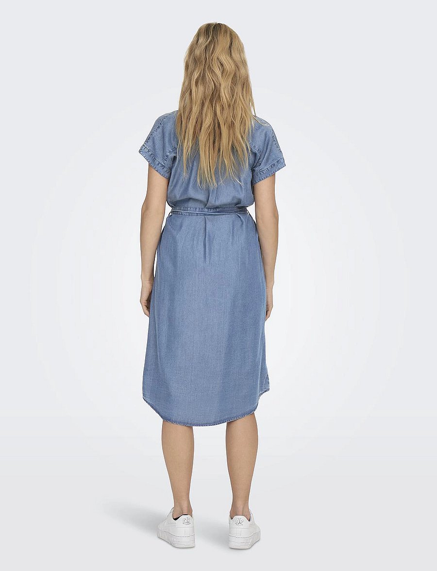 ONLY - ONLPEMA HANNOVER SS DNM SH DRESS QYTNOOS - robes chemises - medium blue denim - 3