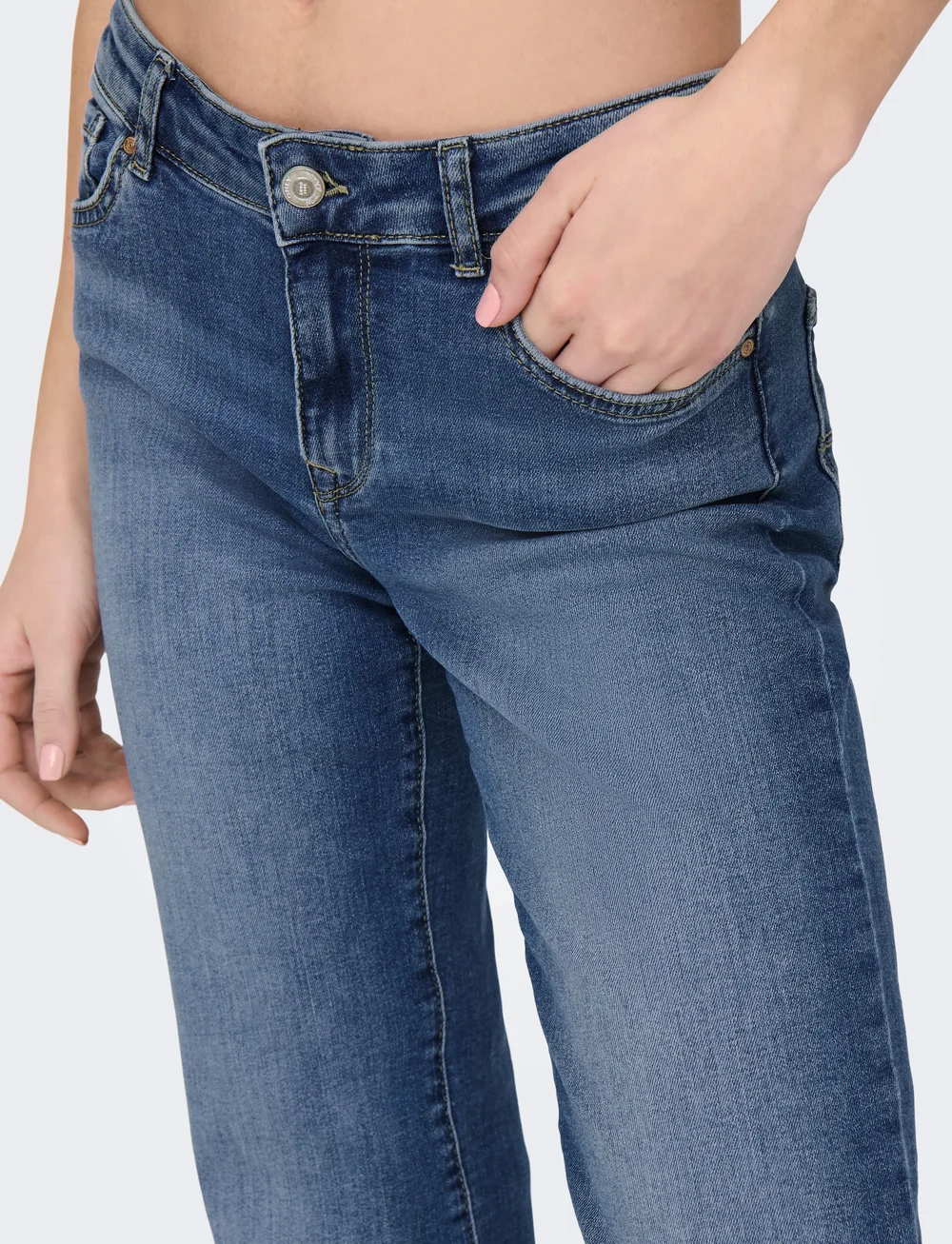 ONLY - ONLALICIA REG STRT DNM DOT879 NOOS - straight jeans - medium blue denim - 4