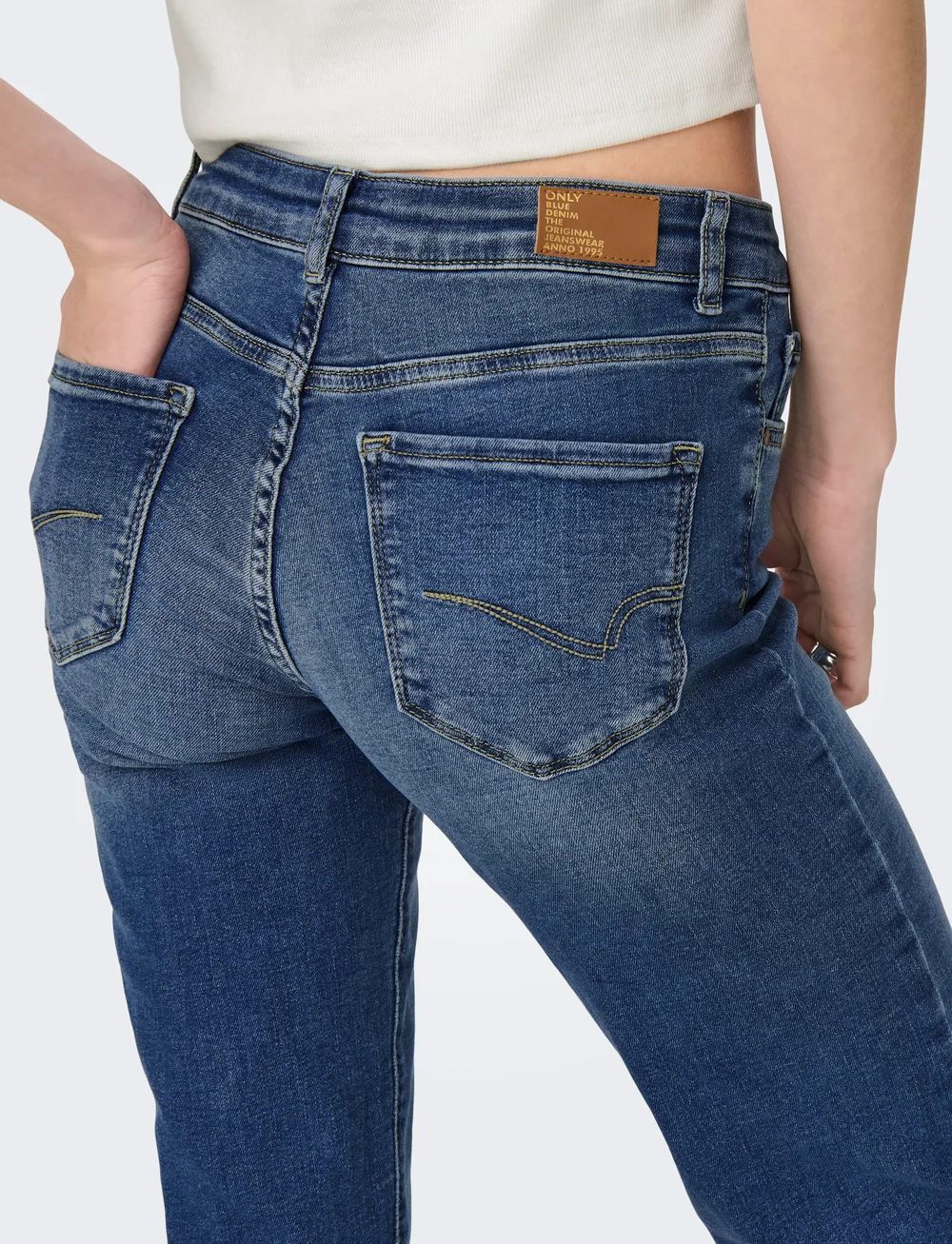 ONLY - ONLALICIA REG STRT DNM DOT879 NOOS - straight jeans - medium blue denim - 5