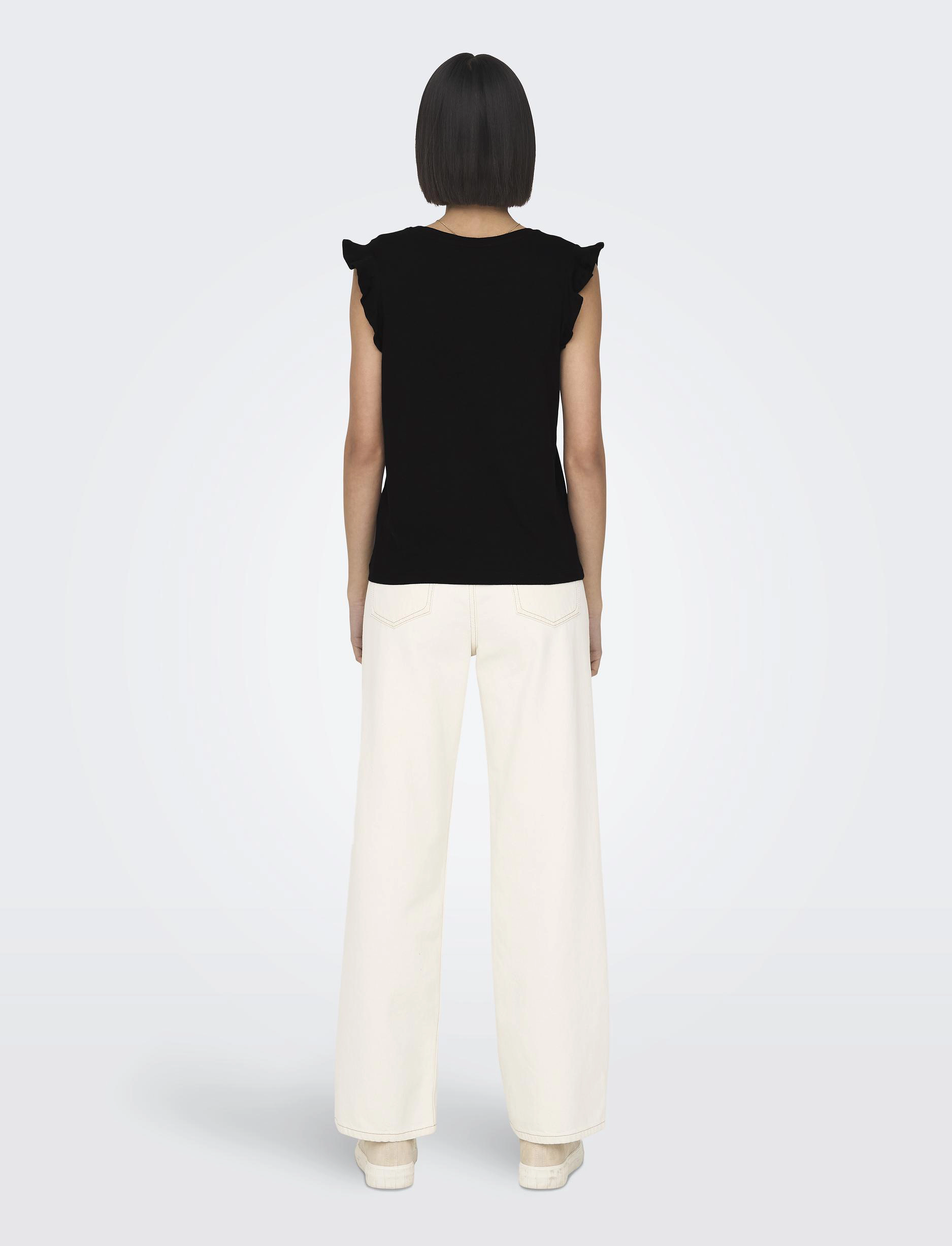 ONLY Onlmay Life S/S Frill V-Neck Top Box Jrs toppar dam – bild 2