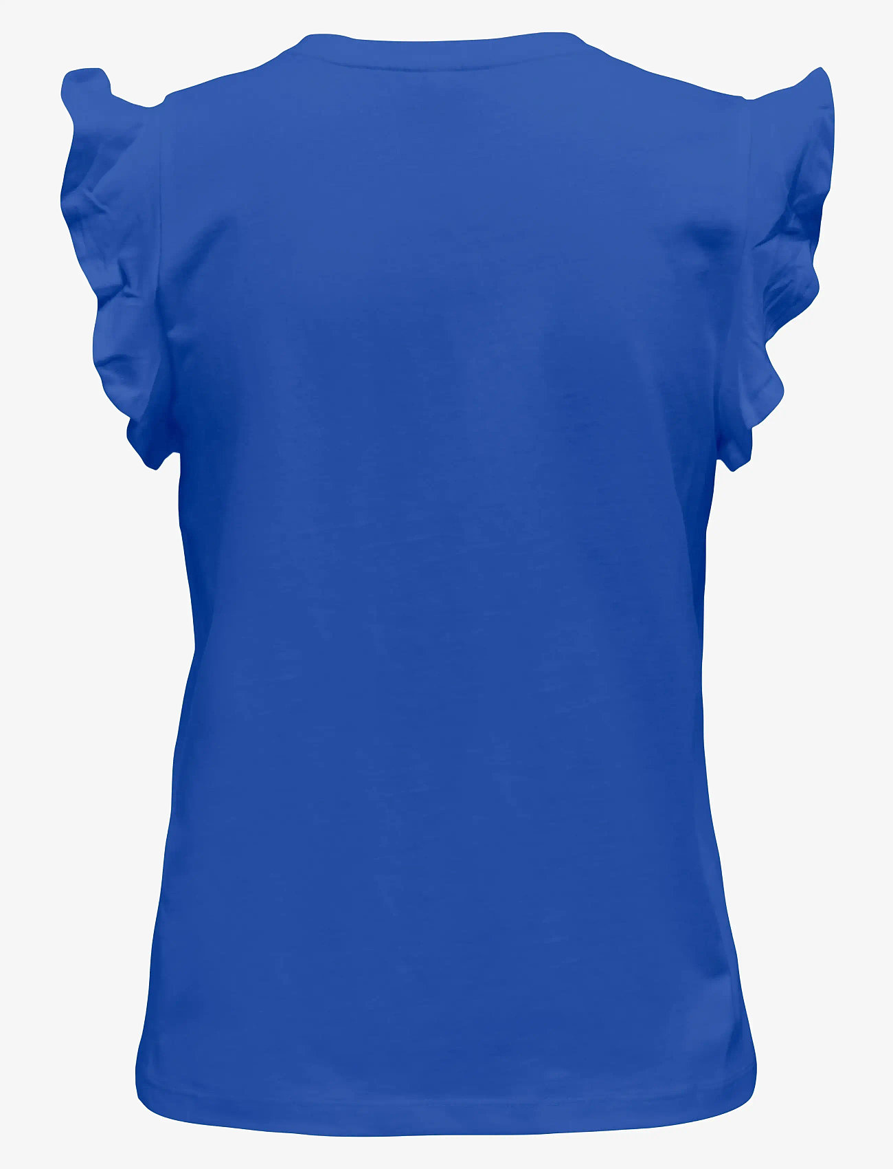 ONLY - ONLMAY LIFE S/S FRILL V-NECK TOP BOX JRS - t-shirts - dazzling blue - 2