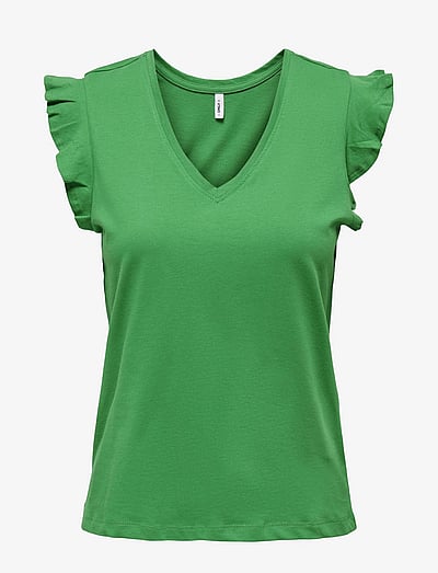 Onlmay Life S/S Frill V-Neck Top Box Jrs - T-Shirts