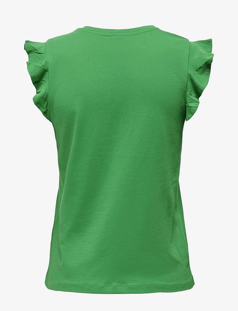 ONLY - ONLMAY LIFE S/S FRILL V-NECK TOP BOX JRS - t-shirts - green bee - 2