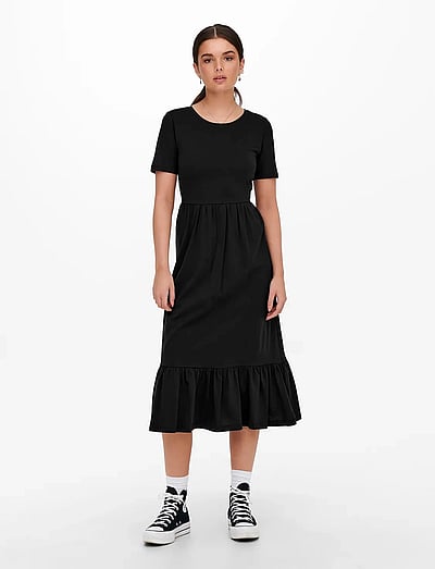 Onlmay Life S/S Peplum Calf Dress Jrs - Midi Kjoler