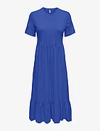 ONLMAY LIFE S/S PEPLUM CALF DRESS JRS - DAZZLING BLUE