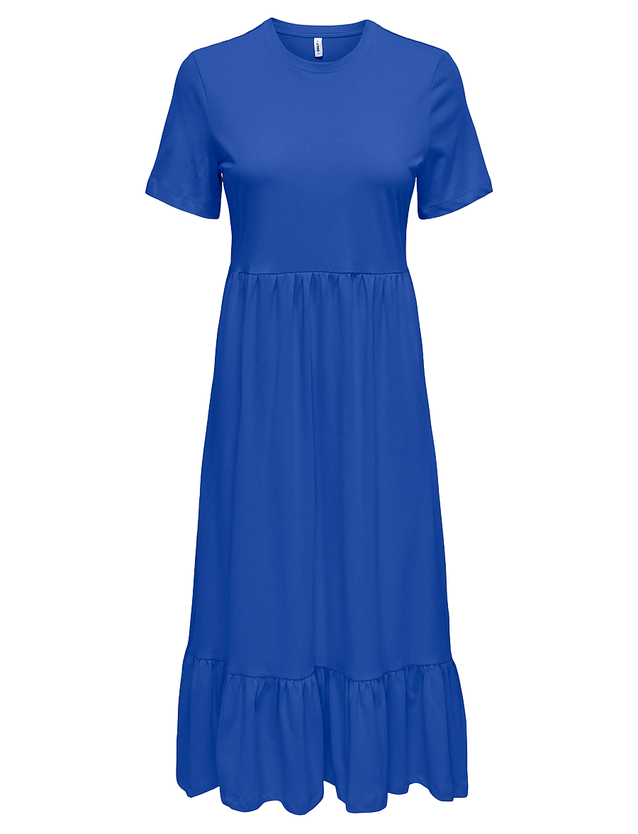 ONLY - ONLMAY LIFE S/S PEPLUM CALF DRESS JRS - sommerkjoler - dazzling blue - 1