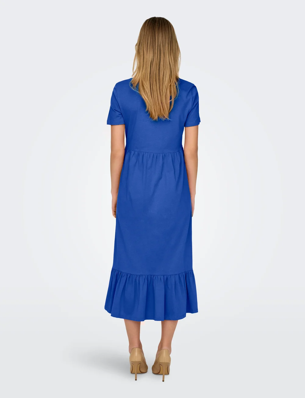 ONLY - ONLMAY LIFE S/S PEPLUM CALF DRESS JRS - sommarklänningar - dazzling blue - 3