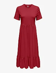 ONLY - ONLMAY LIFE S/S PEPLUM CALF DRESS JRS - midi jurken - flame scarlet - 0