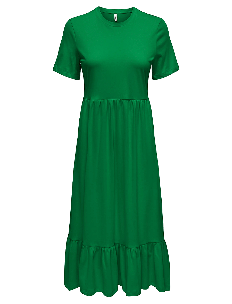 ONLY - ONLMAY LIFE S/S PEPLUM CALF DRESS JRS - zomerjurken - green bee - 1