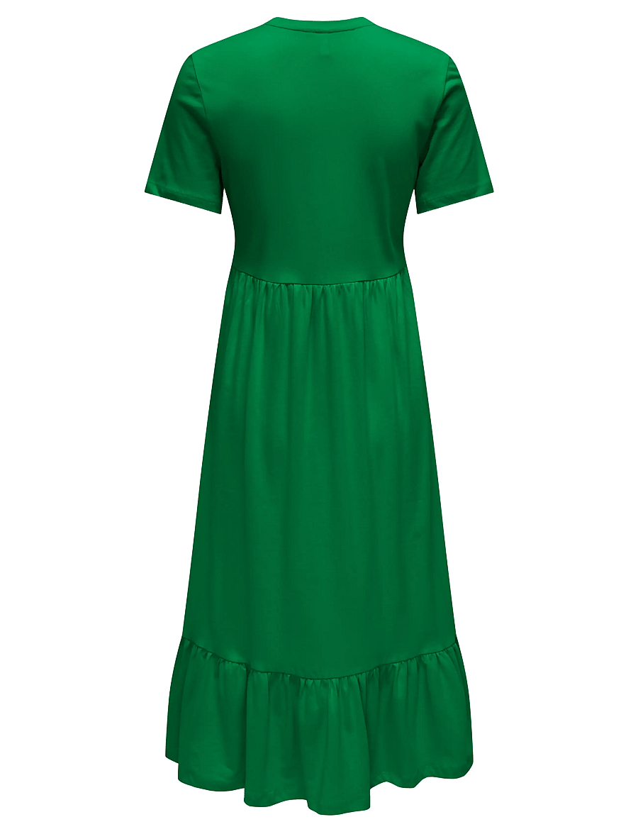 ONLY - ONLMAY LIFE S/S PEPLUM CALF DRESS JRS - zomerjurken - green bee - 2