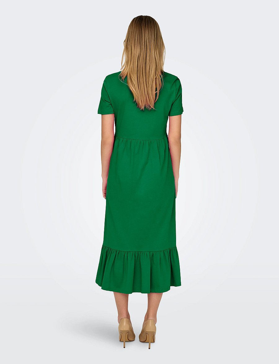 ONLY - ONLMAY LIFE S/S PEPLUM CALF DRESS JRS - zomerjurken - green bee - 3