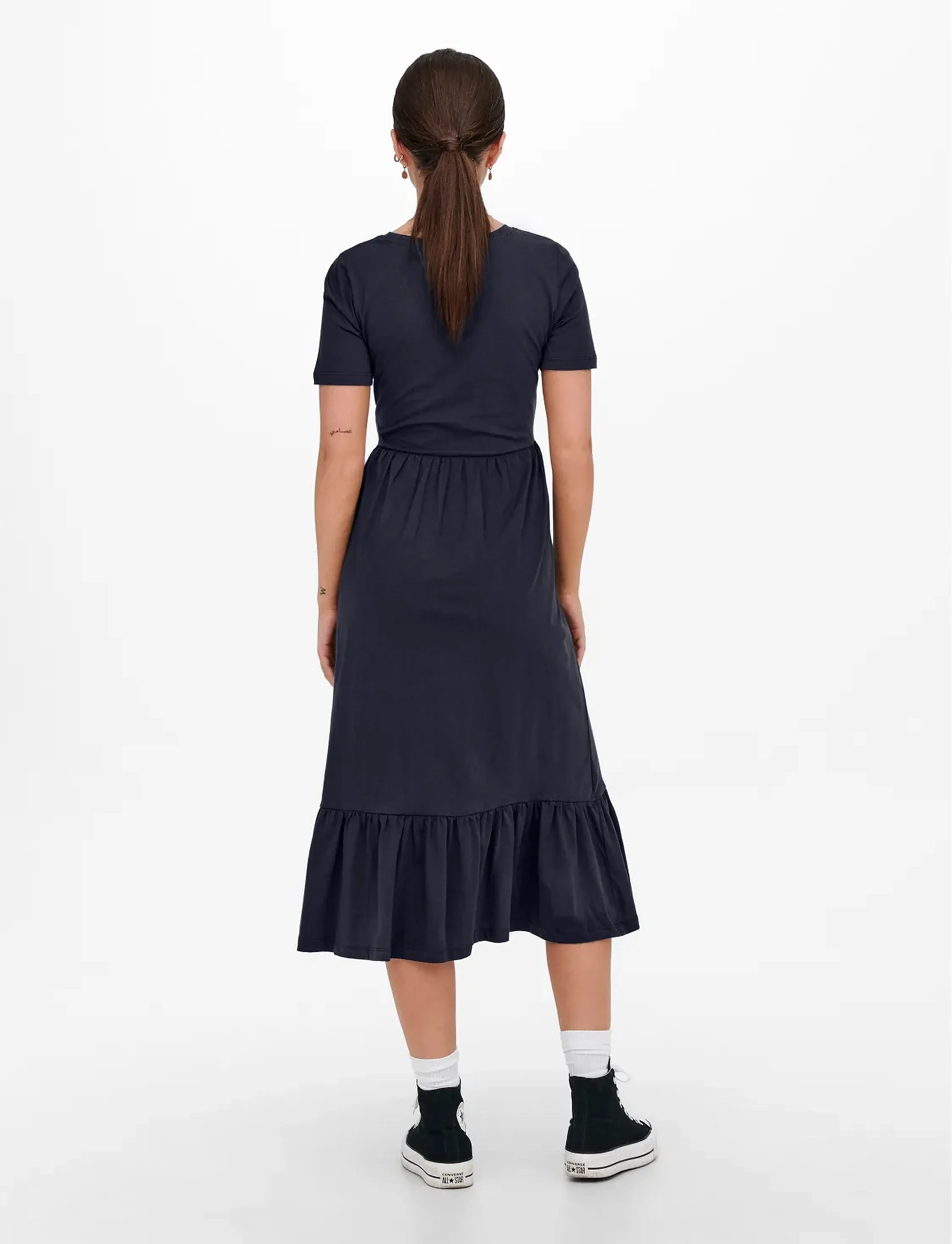 ONLY - ONLMAY LIFE S/S PEPLUM CALF DRESS JRS - sommerkjoler - night sky - 3