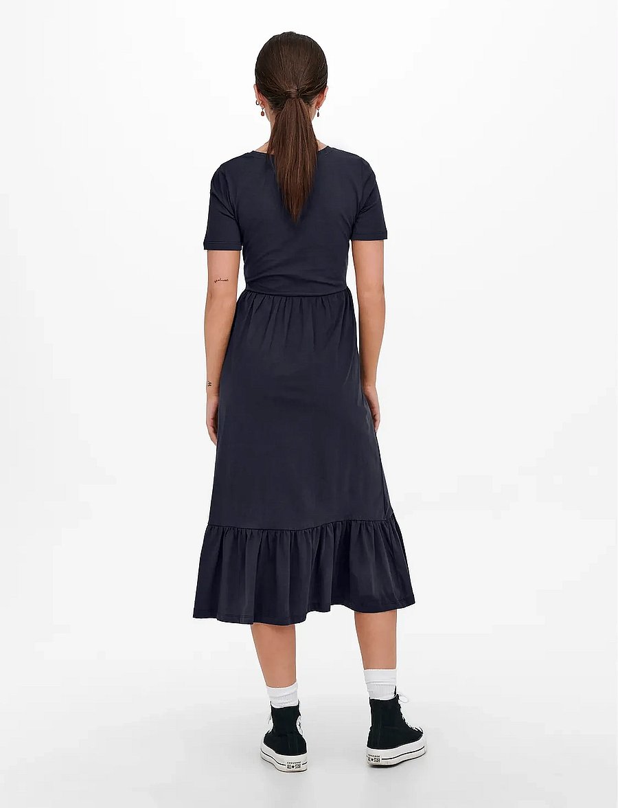 ONLY - ONLMAY LIFE S/S PEPLUM CALF DRESS JRS - sommerkjoler - night sky - 3