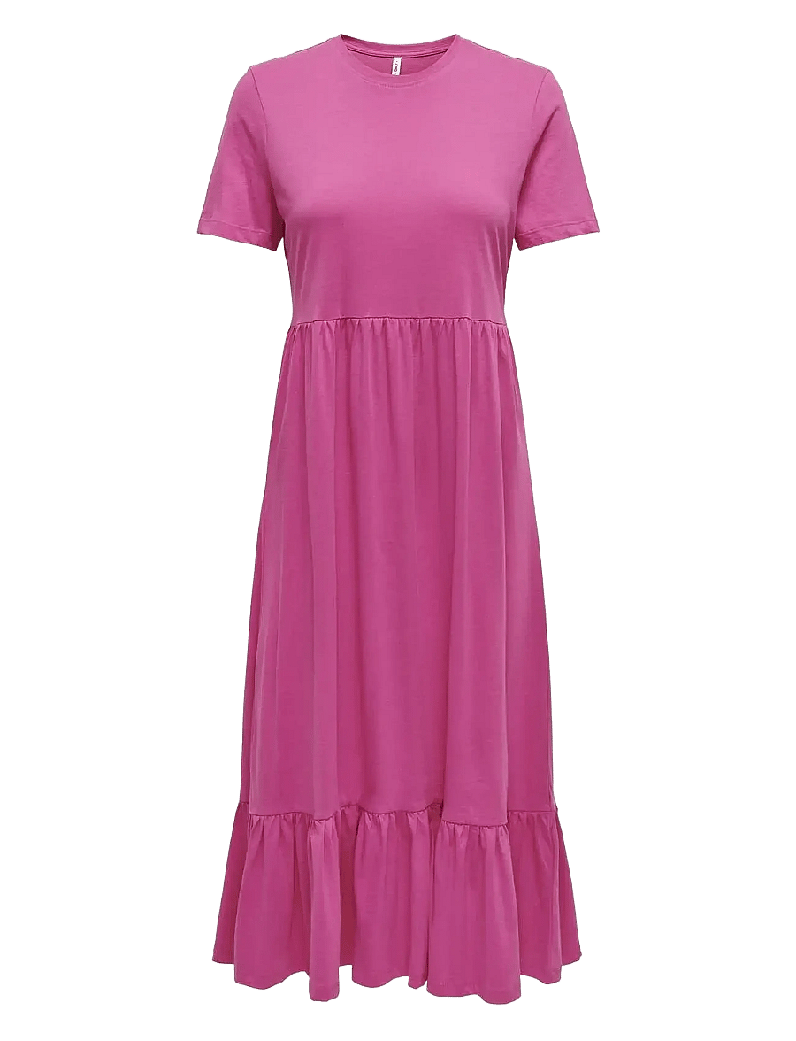 ONLY - ONLMAY LIFE S/S PEPLUM CALF DRESS JRS - sommerkjoler - raspberry rose - 1