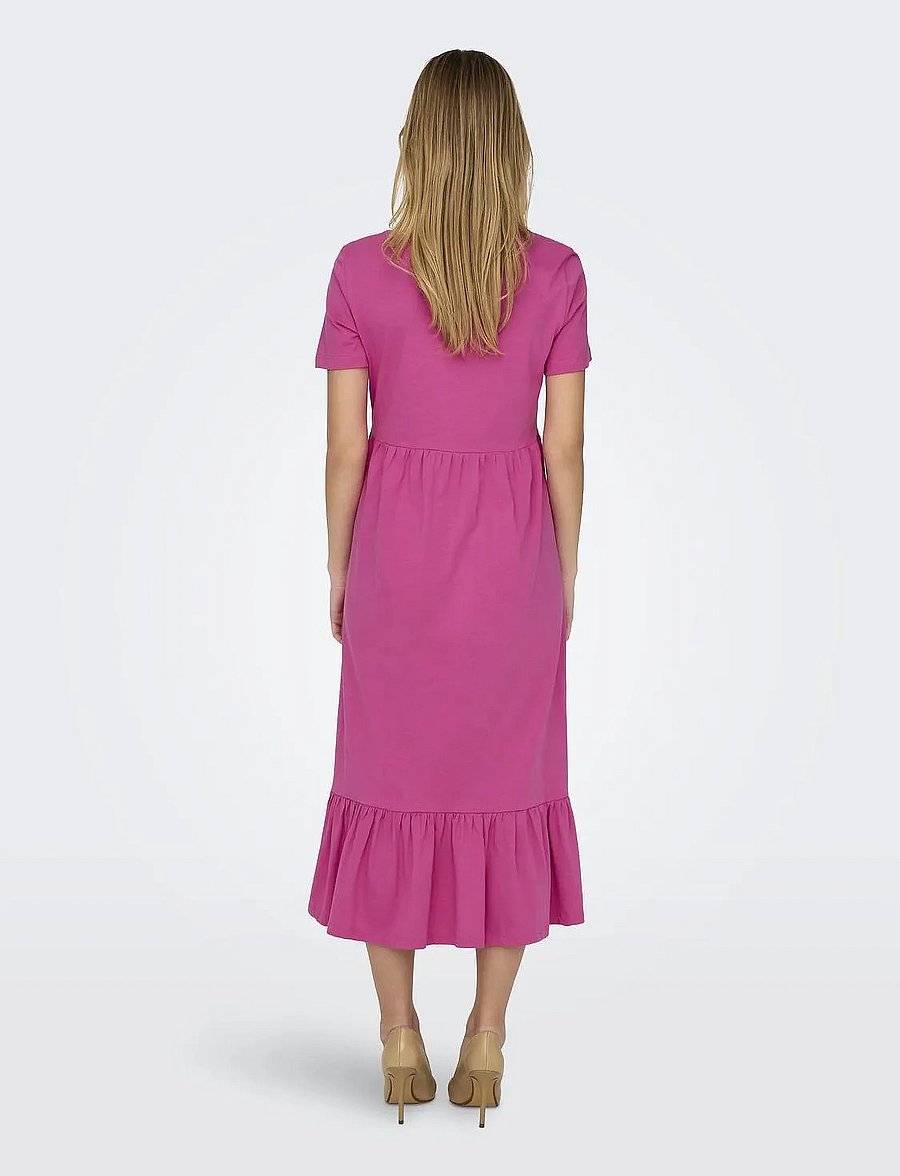 ONLY - ONLMAY LIFE S/S PEPLUM CALF DRESS JRS - sommerkjoler - raspberry rose - 3