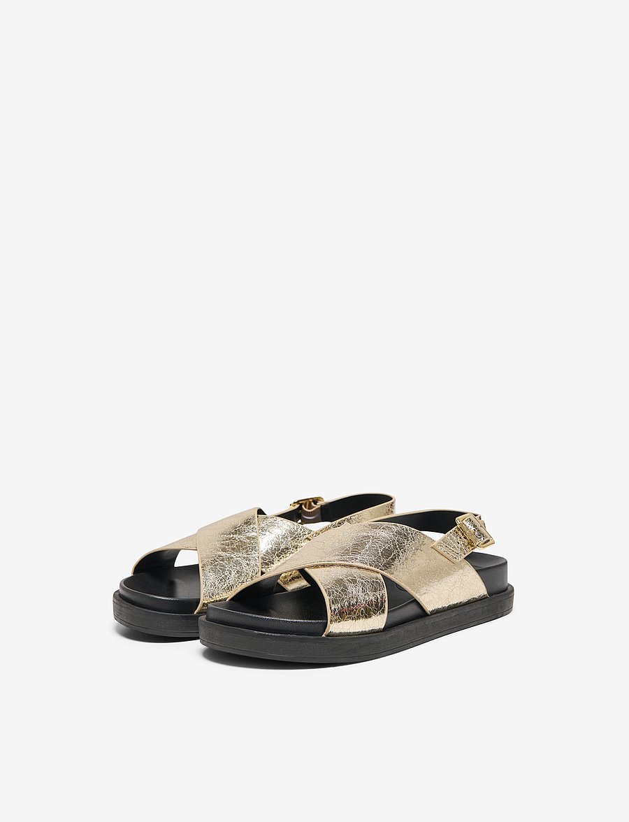 ONLY - ONLMINNIE-2 PU SLINGBACK SANDAL NOOS - flache sandalen - gold colour - 3