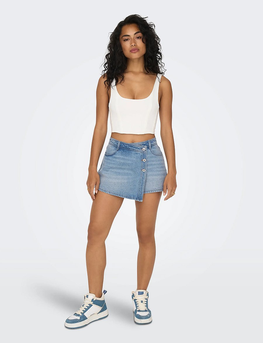 ONLY - ONLLESLY REG LB DNM SKORT BJ NOOS - jeansröcke - light blue denim - 4