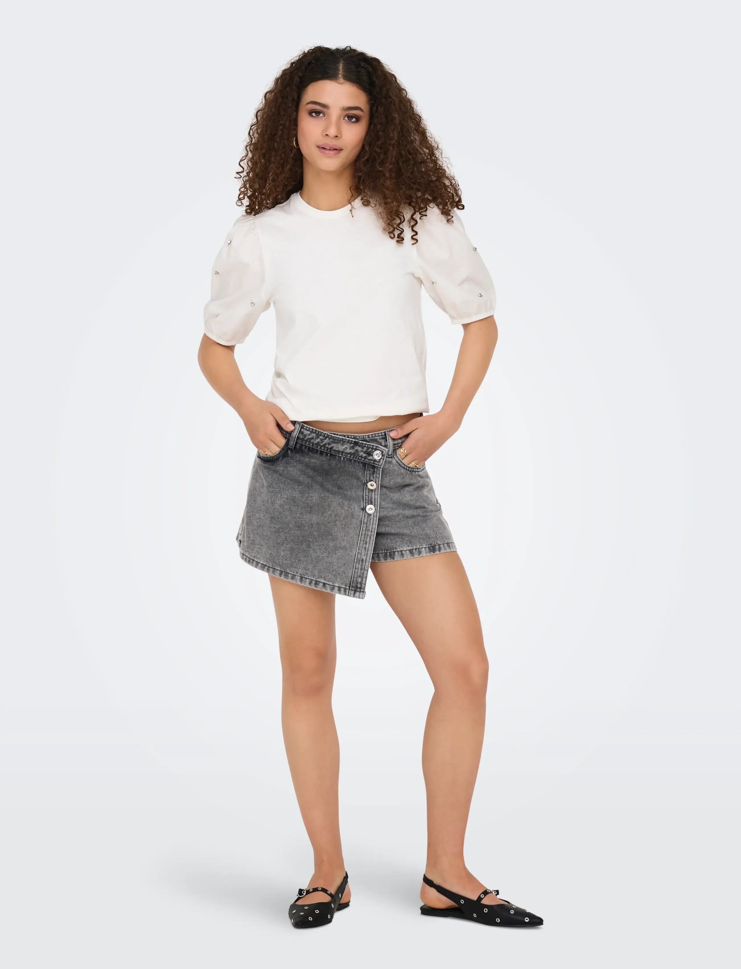ONLY - ONLLESLY REG LB DNM SKORT BJ NOOS - denimnederdele - light grey denim - 3