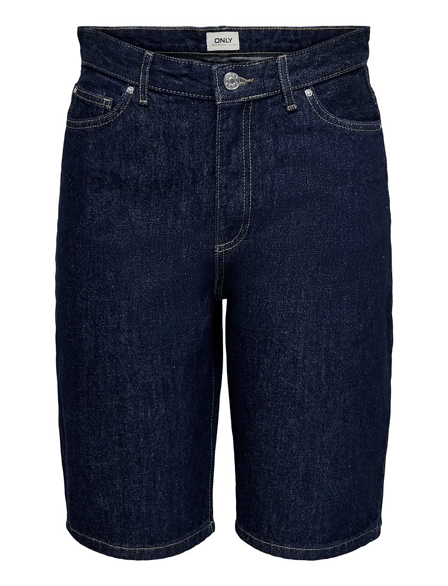 ONLY - ONLSONNY HW WIDE DNM SHORTS NOOS - jeansshorts - dark blue denim - 1