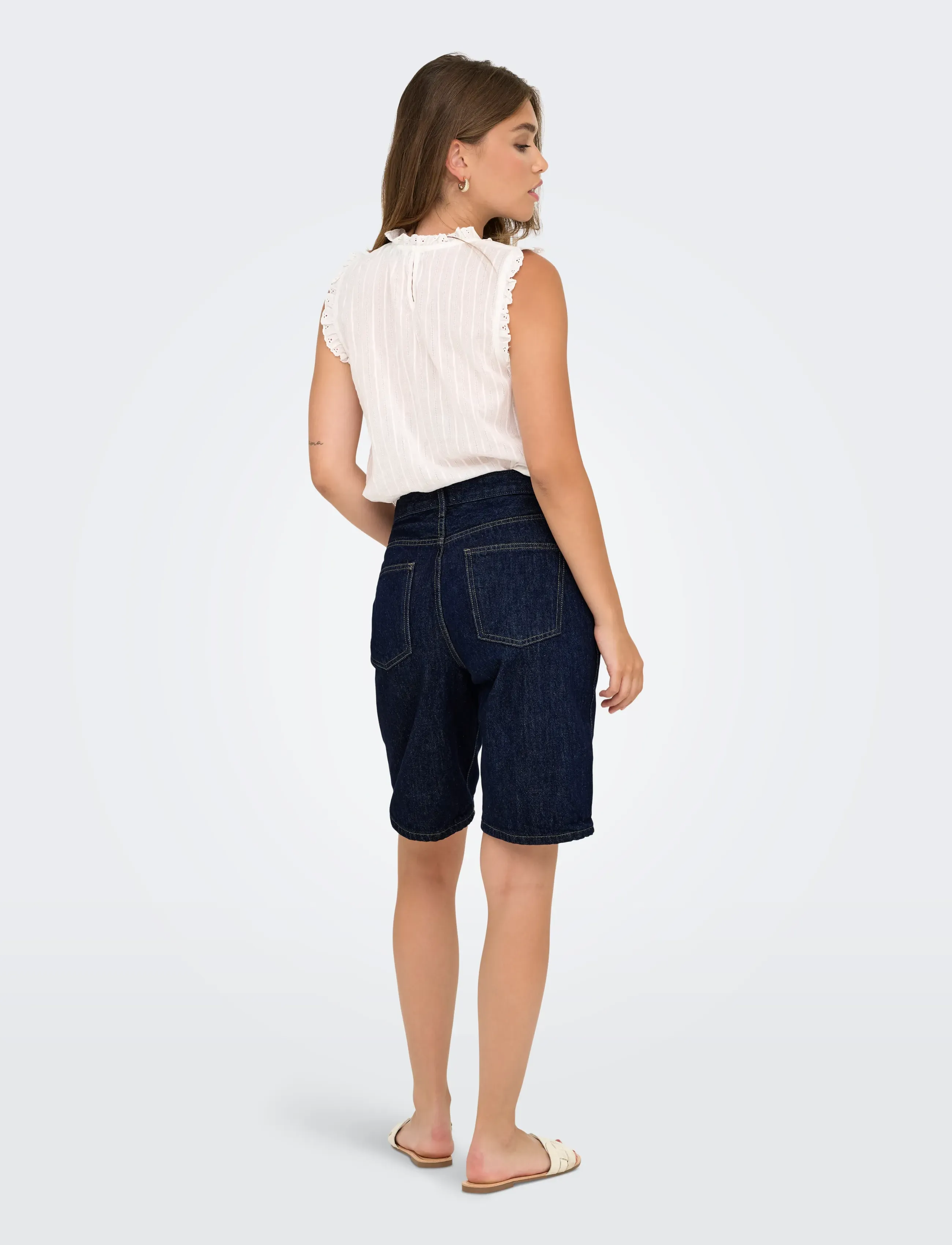 ONLY - ONLSONNY HW WIDE DNM SHORTS NOOS - jorts - dark blue denim - 3