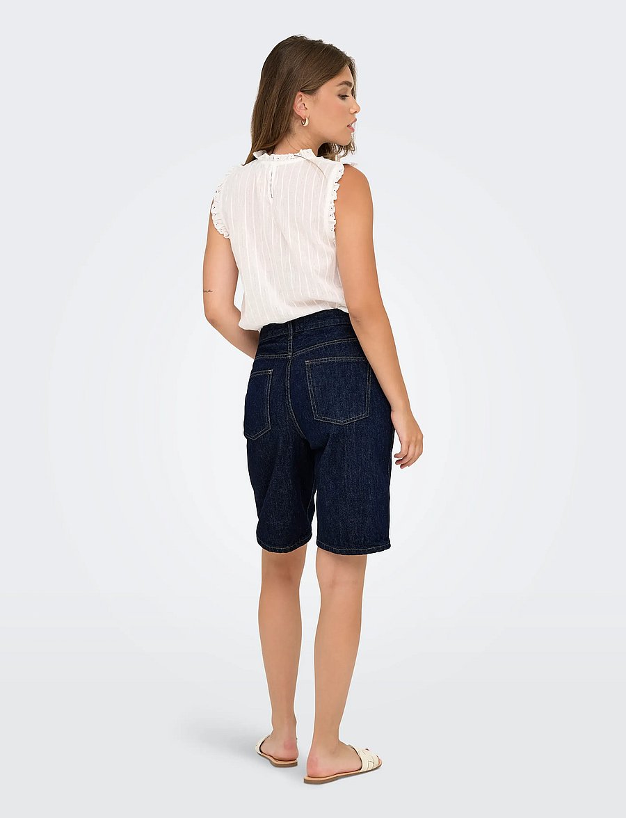 ONLY - ONLSONNY HW WIDE DNM SHORTS NOOS - jeansshorts - dark blue denim - 3