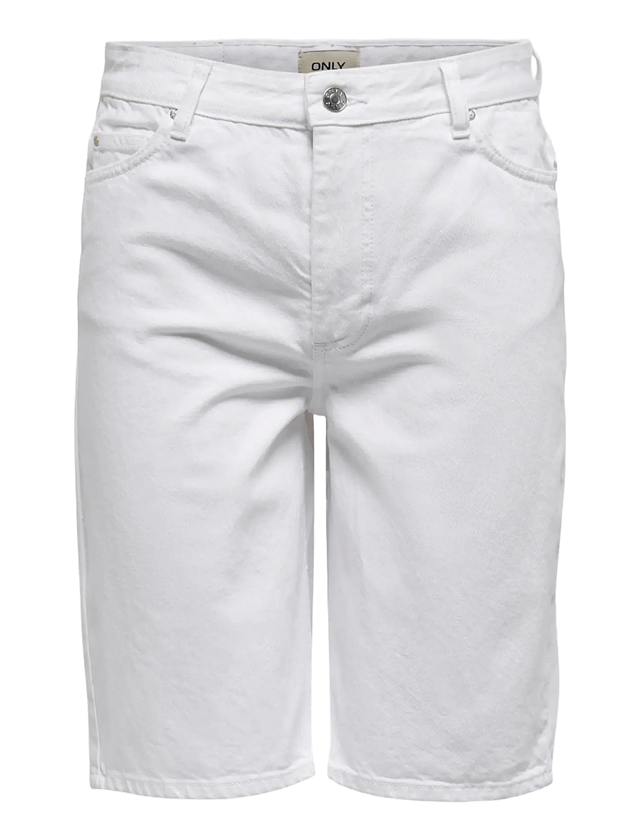 ONLY - ONLSONNY HW WIDE DNM SHORTS NOOS - jeansshorts - white - 1