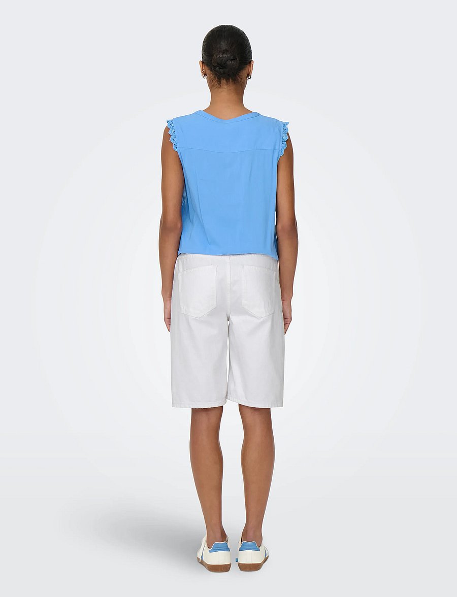 ONLY - ONLSONNY HW WIDE DNM SHORTS NOOS - jeansshorts - white - 3