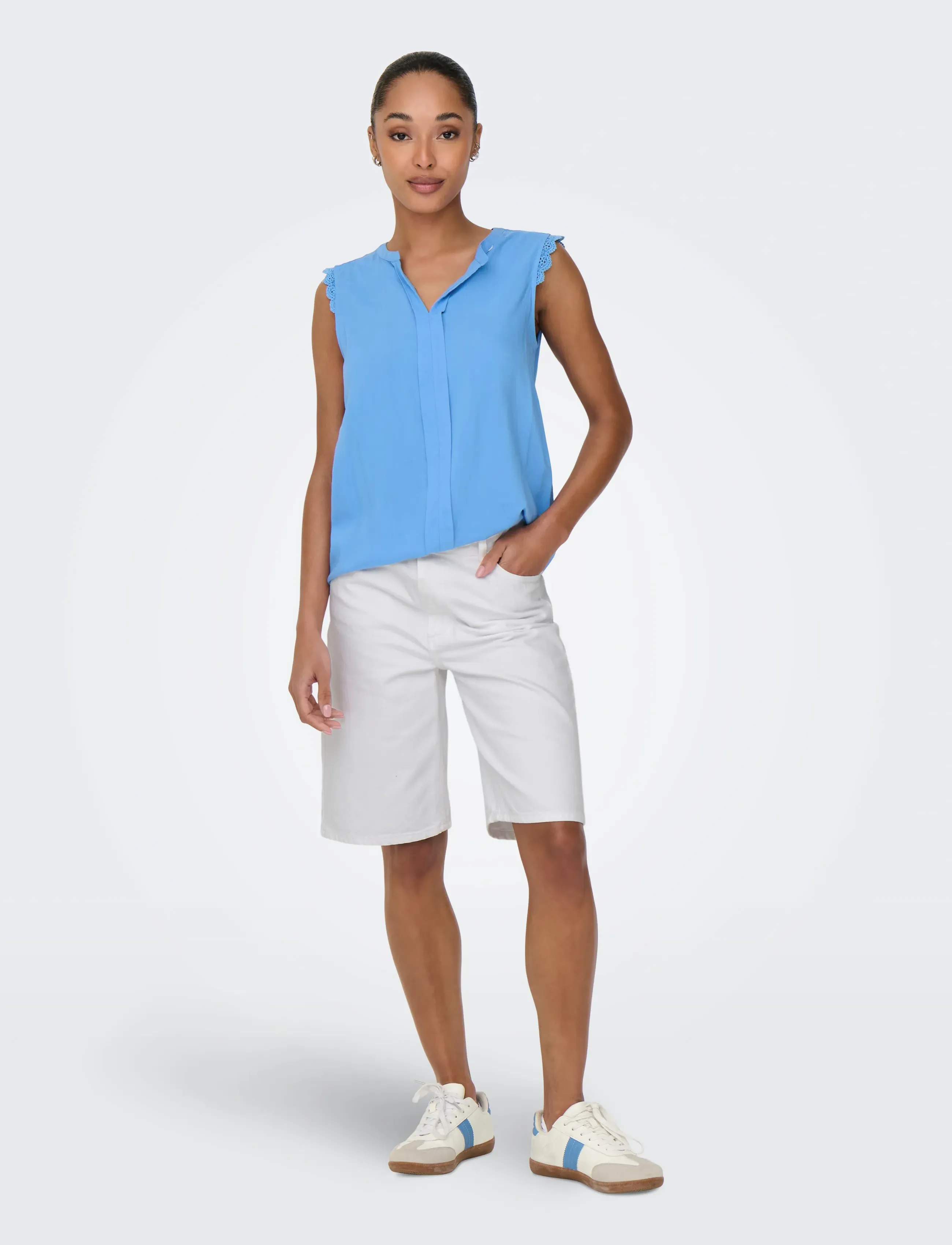 ONLY - ONLSONNY HW WIDE DNM SHORTS NOOS - jorts - white - 4