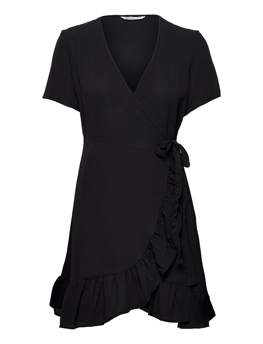 ONLY - ONLNOVA LUX S/S MARLIE WRAP DRESS SOLID - black - 0