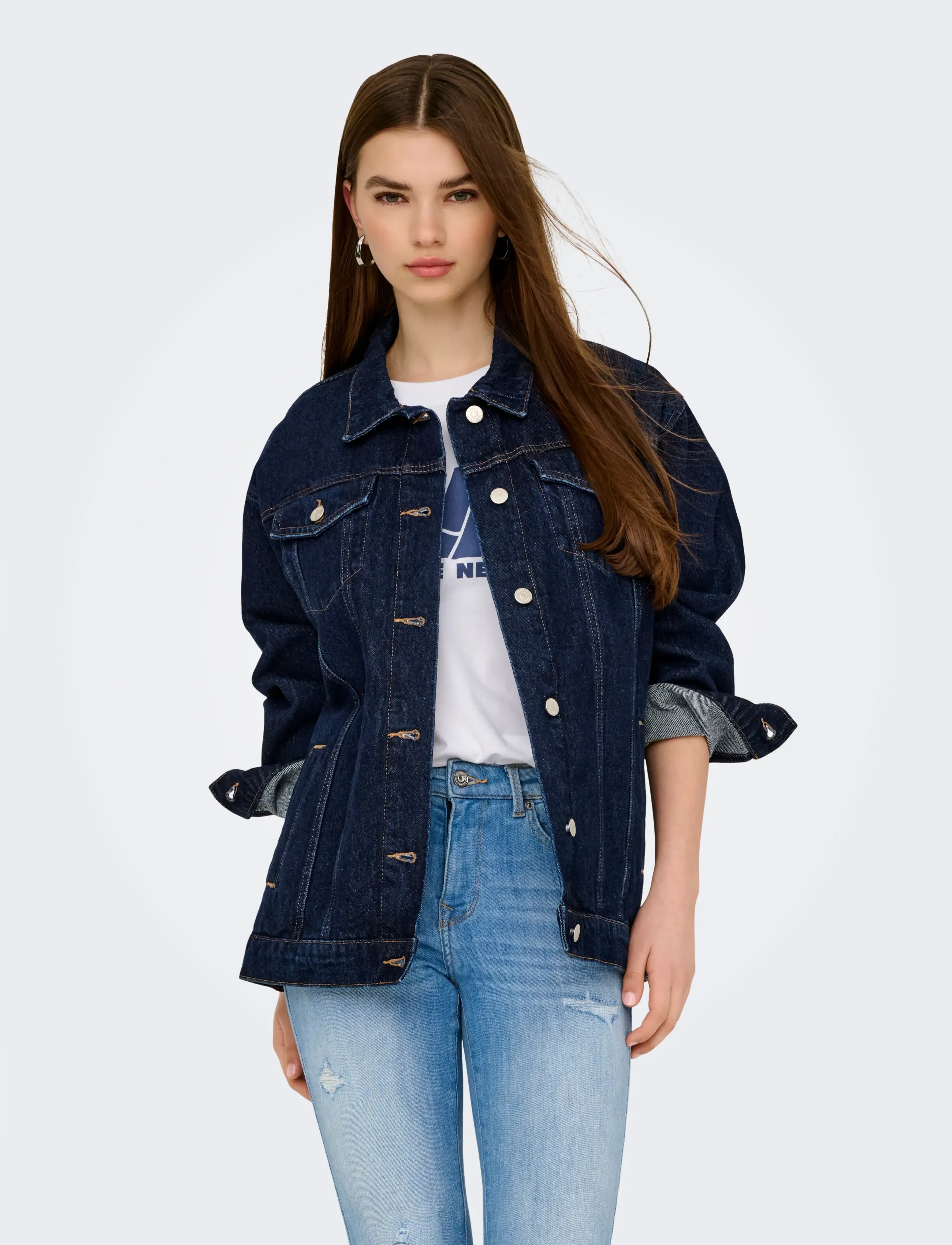 ONLY ONLJAGGER LS OVERSIZED DNM JACKET - Jacken & Mäntel - DARK BLUE DENIM / navy