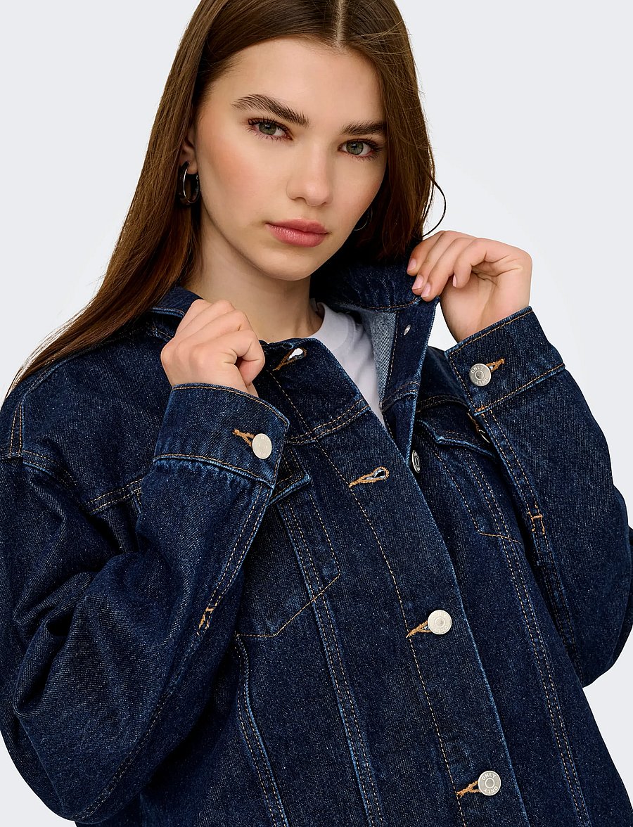 ONLY - ONLJAGGER LS OVERSIZED DNM JACKET - jeansjacken - dark blue denim - 5