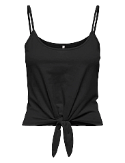 Camiseta ONLY Para Mujer - Manga Corta, Detalle De Nudo Frontal, Corte Regular