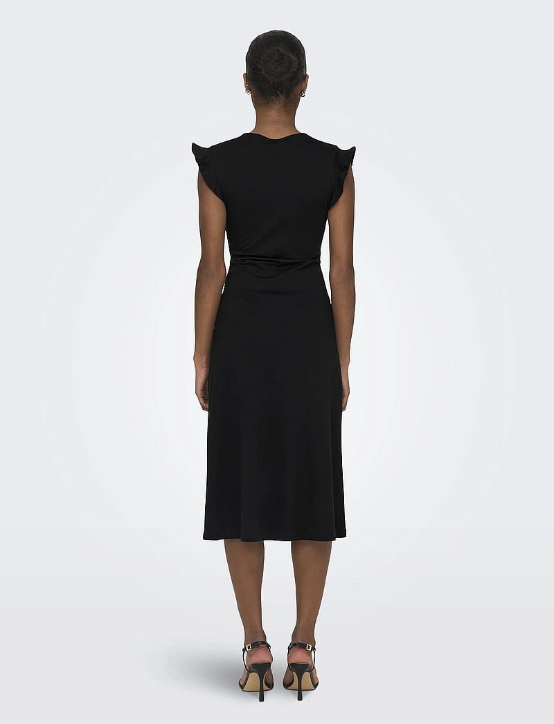ONLY - ONLMAY LIFE S/L WRAP MIDI DRESS JRS - sommarklänningar - black - 3