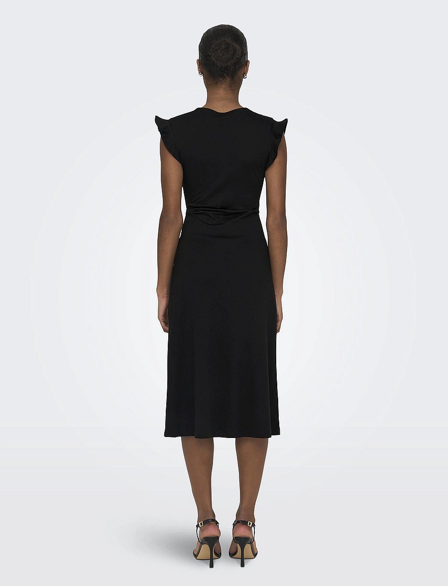ONLY - ONLMAY LIFE S/L WRAP MIDI DRESS JRS - kesämekot - black - 3