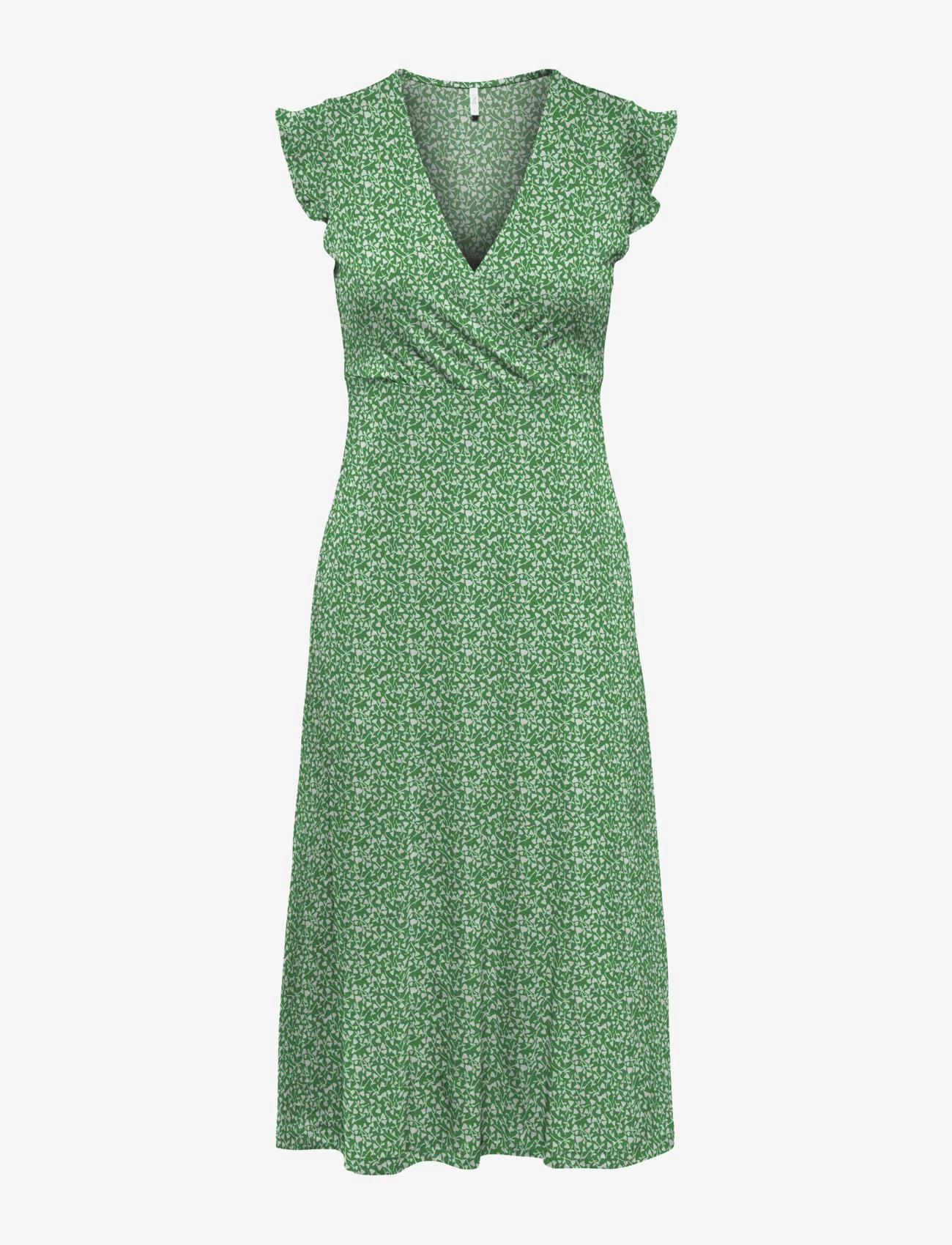 ONLY ONLMAY LIFE S/L WRAP MIDI DRESS JRS - Kleidung - GREEN BEE / green