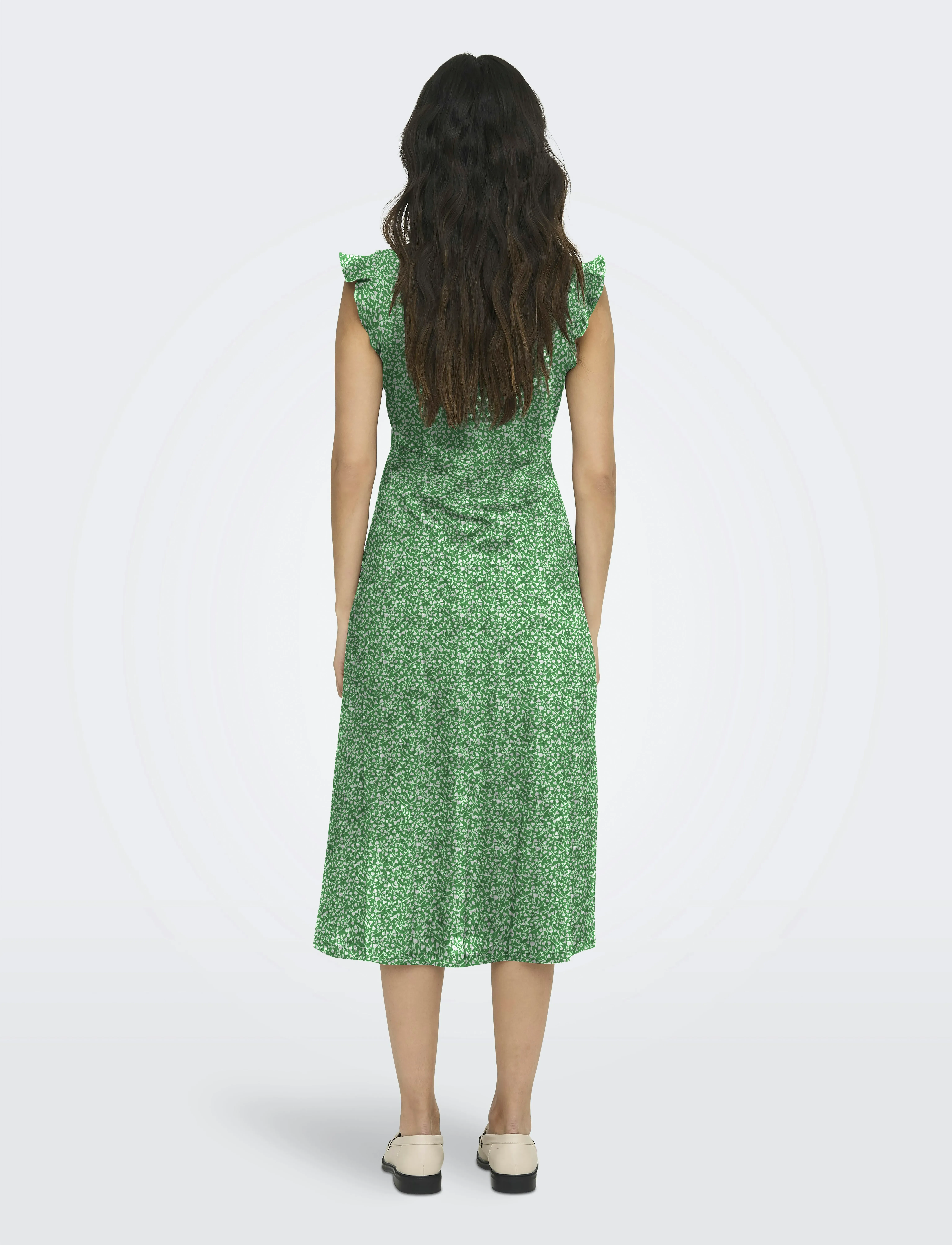 ONLY - ONLMAY LIFE S/L WRAP MIDI DRESS JRS - sommerkleider - green bee - 3